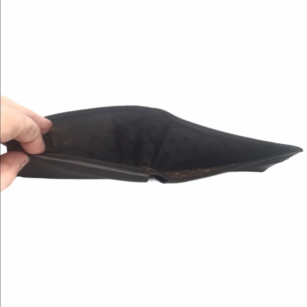 PERRY ELLIS Portfolio Bifold Wallet Genuine Leather Black